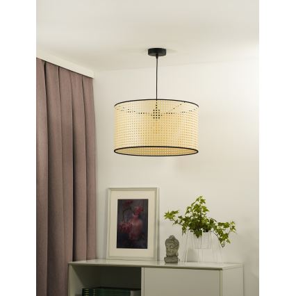 Duolla - Lustra ar auklu ROLLER 1xE27/15W/230V d. 45 cm rotanga/melna
