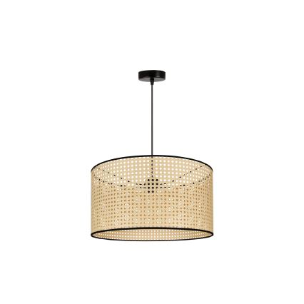Duolla - Lustra ar auklu ROLLER 1xE27/15W/230V d. 45 cm rotanga/melna