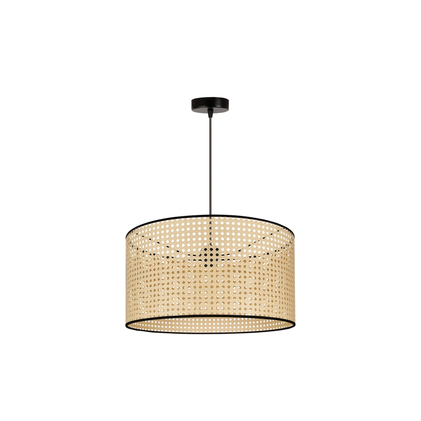 Duolla - Lustra ar auklu ROLLER 1xE27/15W/230V d. 45 cm rotanga/melna