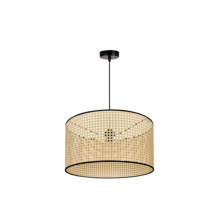 Duolla - Lustra ar auklu ROLLER 1xE27/15W/230V d. 45 cm rotanga/melna