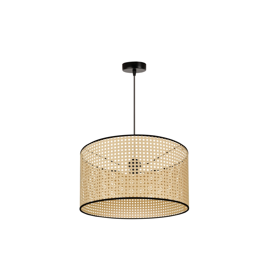 Duolla - Lustra ar auklu ROLLER 1xE27/15W/230V d. 45 cm rotanga/melna