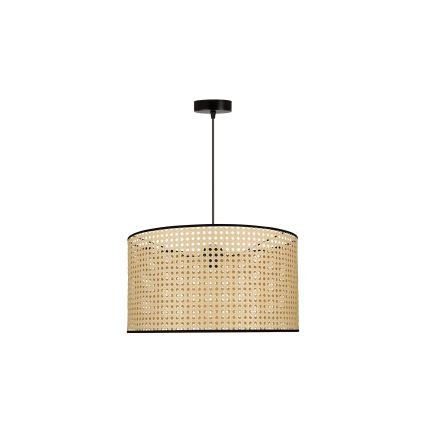Duolla - Lustra ar auklu ROLLER 1xE27/15W/230V d. 45 cm rotanga/melna