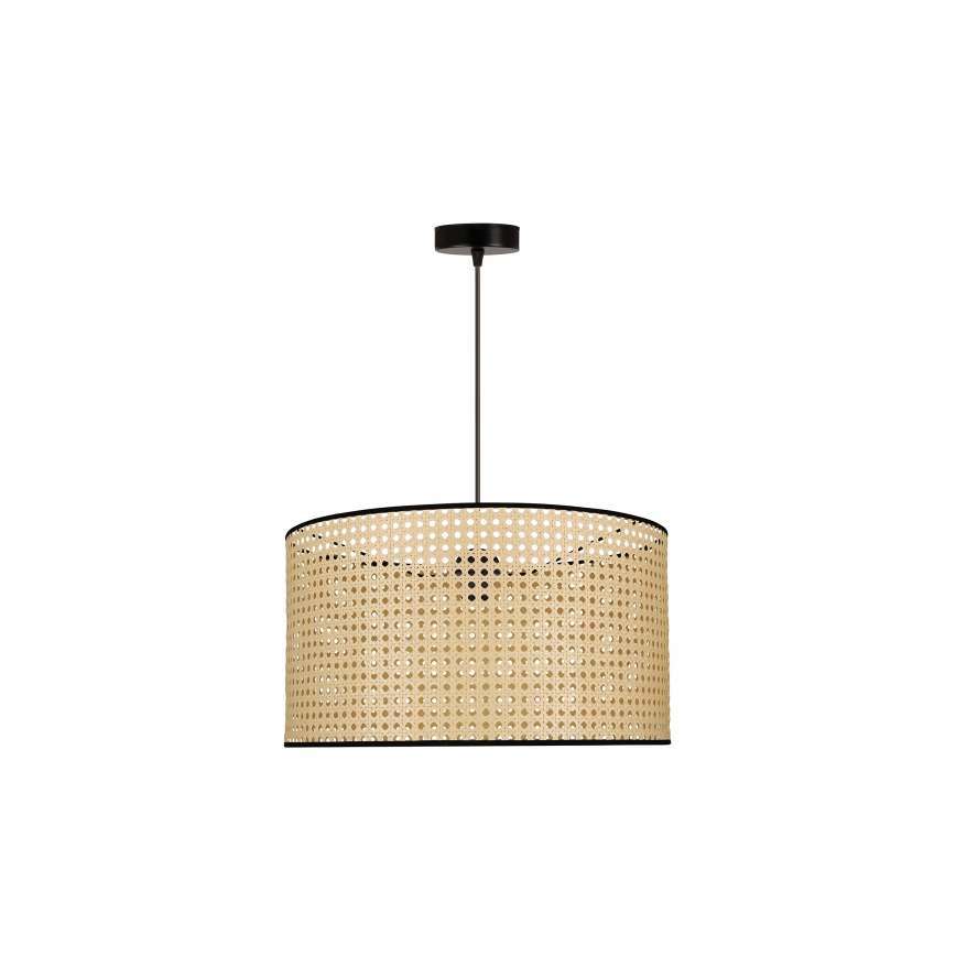 Duolla - Lustra ar auklu ROLLER 1xE27/15W/230V d. 45 cm rotanga/melna
