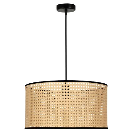 Duolla - Lustra ar auklu ROLLER 1xE27/15W/230V d. 45 cm rotanga/melna