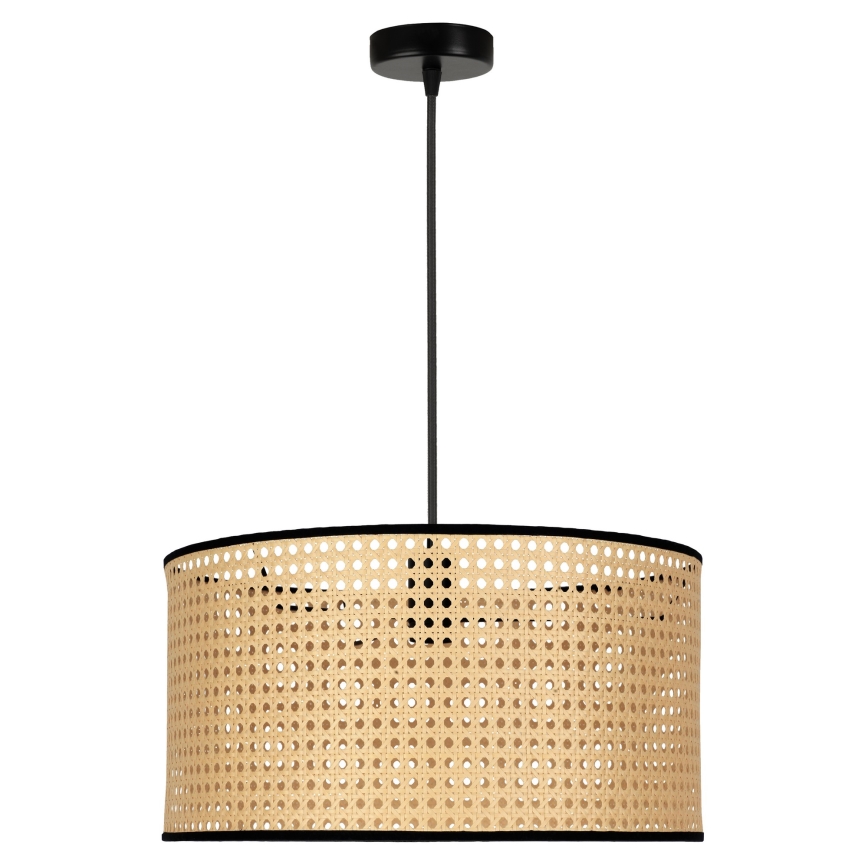 Duolla - Lustra ar auklu ROLLER 1xE27/15W/230V d. 45 cm rotanga/melna