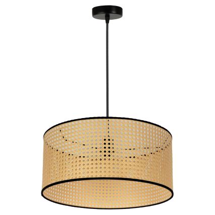 Duolla - Lustra ar auklu ROLLER 1xE27/15W/230V d. 45 cm rotanga/melna