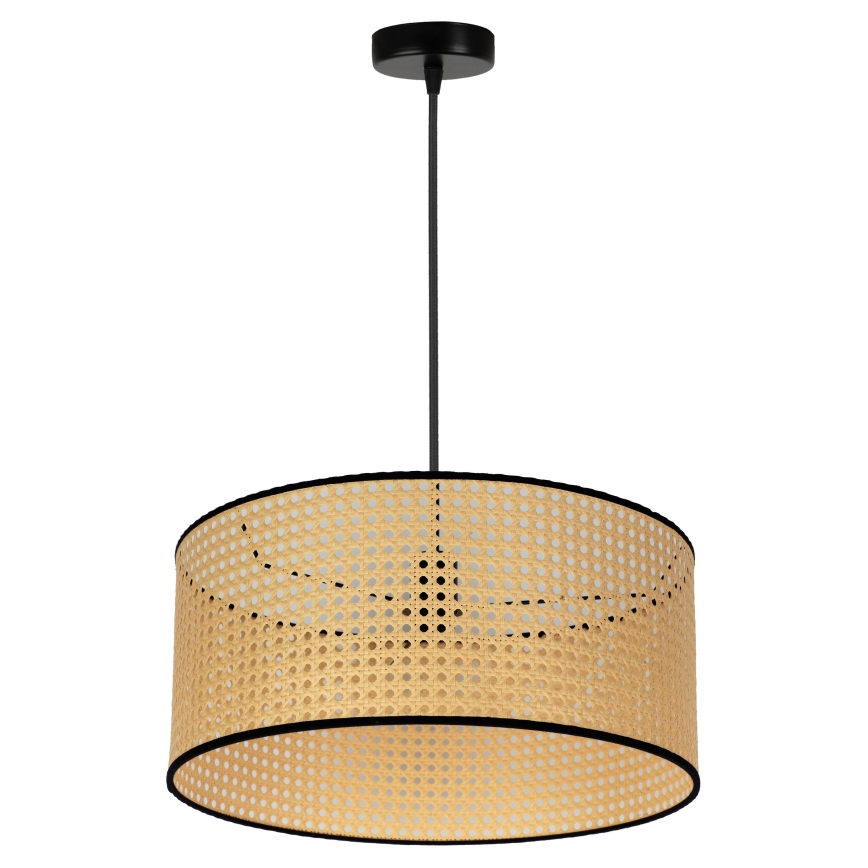 Duolla - Lustra ar auklu ROLLER 1xE27/15W/230V d. 45 cm rotanga/melna