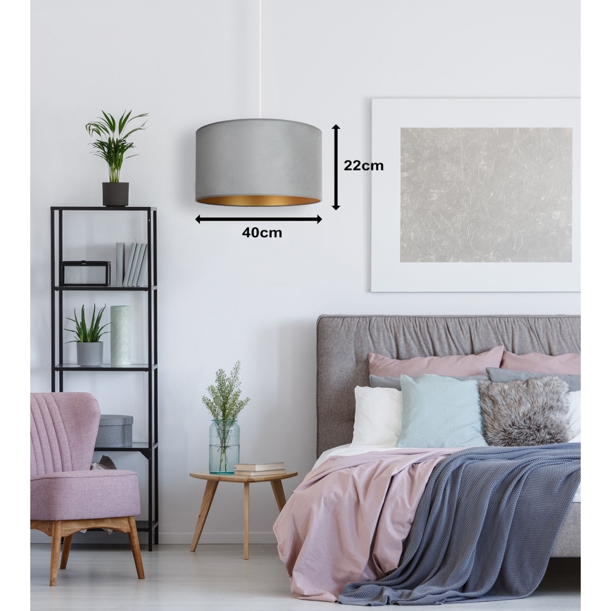Duolla - Lustra ar auklu ROLLER 1xE27/15W/230V lampa d. 40 cm zaļa/zelta