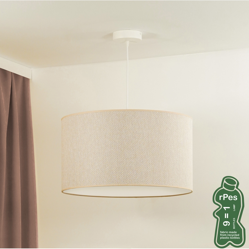 Duolla - Lustra ar auklu ROLLER ECO RECYCLING 1xE27/15W/230V d. 45 cm krēmkrāsa
