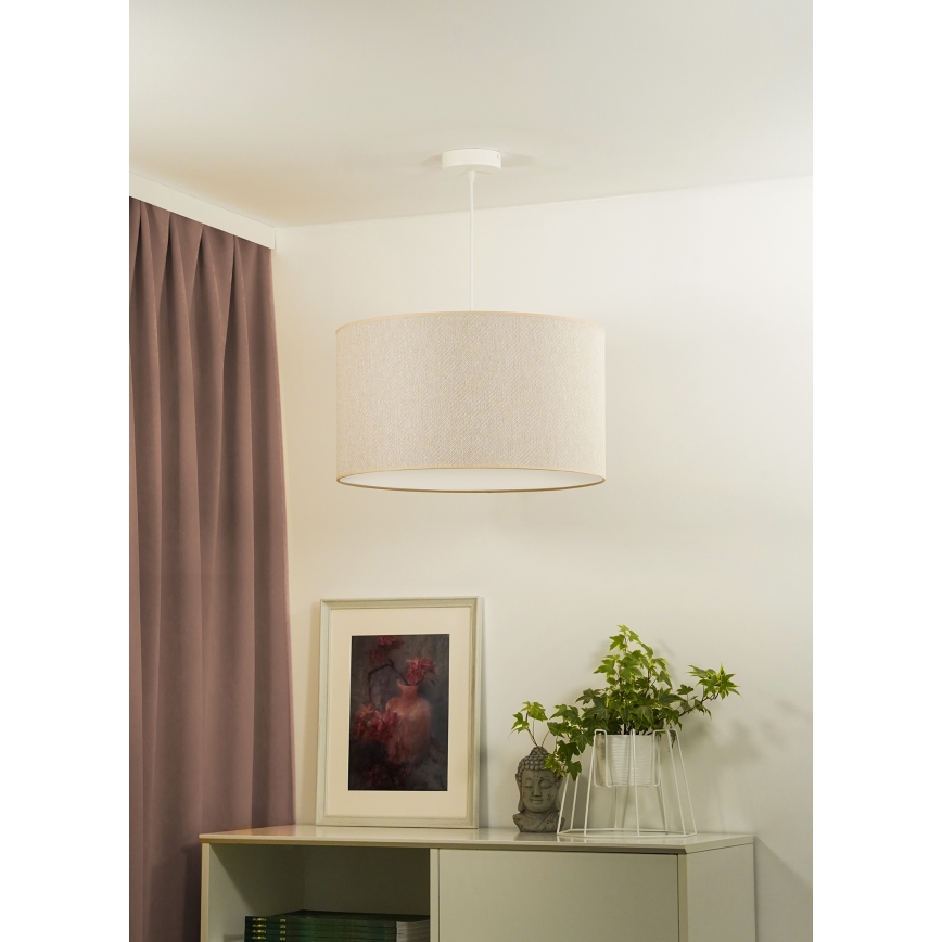 Duolla - Lustra ar auklu ROLLER ECO RECYCLING 1xE27/15W/230V d. 45 cm krēmkrāsa