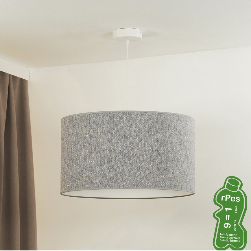 Duolla - Lustra ar auklu ROLLER ECO RECYCLING 1xE27/15W/230V d. 45 cm pelēka