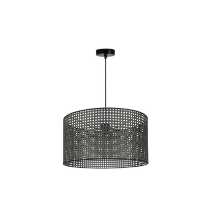 Duolla - Lustra ar auklu ROLLER RATTAN 1xE27/15W/230V d. 45 cm melna