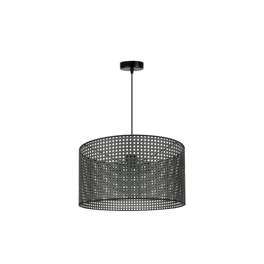 Duolla - Lustra ar auklu ROLLER RATTAN 1xE27/15W/230V d. 45 cm melna