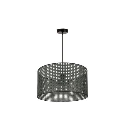 Duolla - Lustra ar auklu ROLLER RATTAN 1xE27/15W/230V d. 45 cm melna