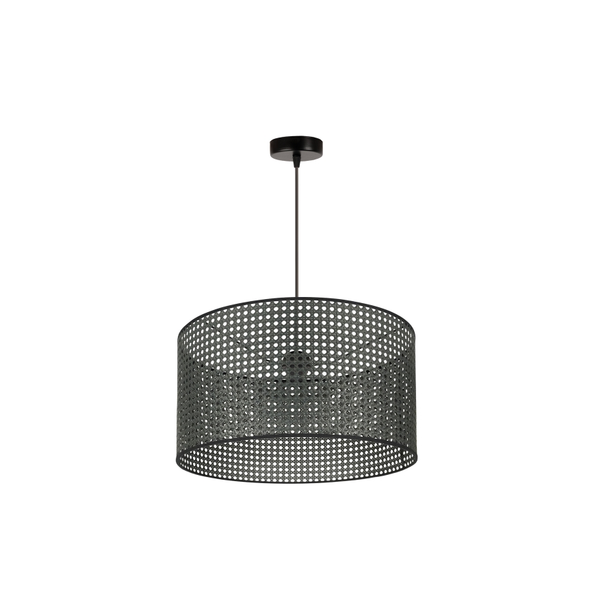 Duolla - Lustra ar auklu ROLLER RATTAN 1xE27/15W/230V d. 45 cm melna