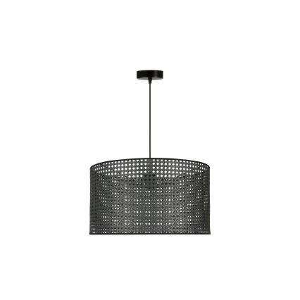 Duolla - Lustra ar auklu ROLLER RATTAN 1xE27/15W/230V d. 45 cm melna