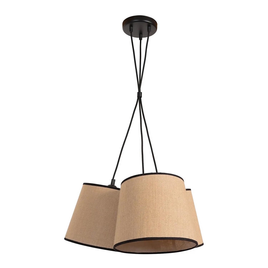 Duolla - Lustra ar auklu ROSSA 3xE27/15W/230V d. 45 cm brūna/melna