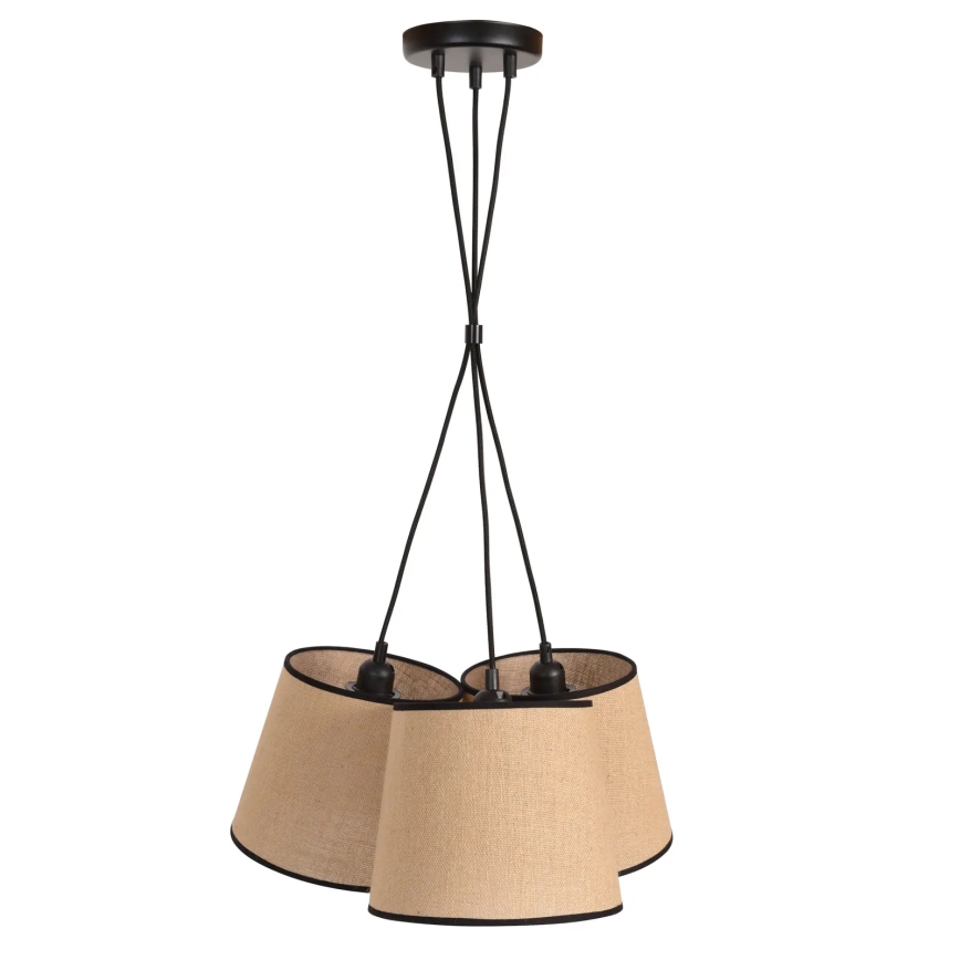 Duolla - Lustra ar auklu ROSSA 3xE27/15W/230V d. 45 cm brūna/melna