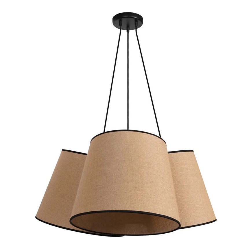 Duolla - Lustra ar auklu ROSSA 3xE27/15W/230V d. 75 cm brūna/melna