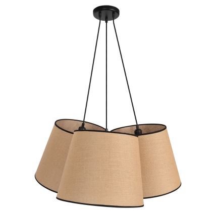 Duolla - Lustra ar auklu ROSSA 3xE27/15W/230V d. 75 cm brūna/melna