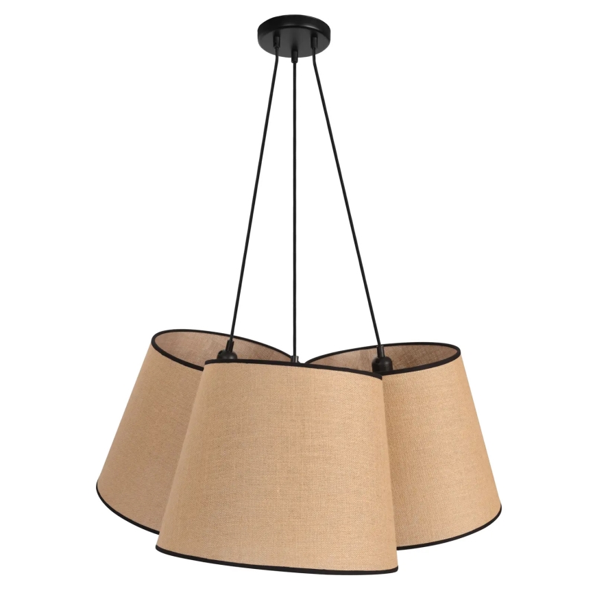 Duolla - Lustra ar auklu ROSSA 3xE27/15W/230V d. 75 cm brūna/melna
