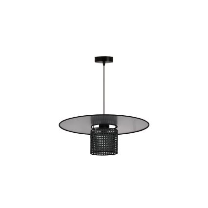 Duolla - Lustra ar auklu TOKYO RATTAN 1xE27/15W/230V d. 50 cm melna/sudraba