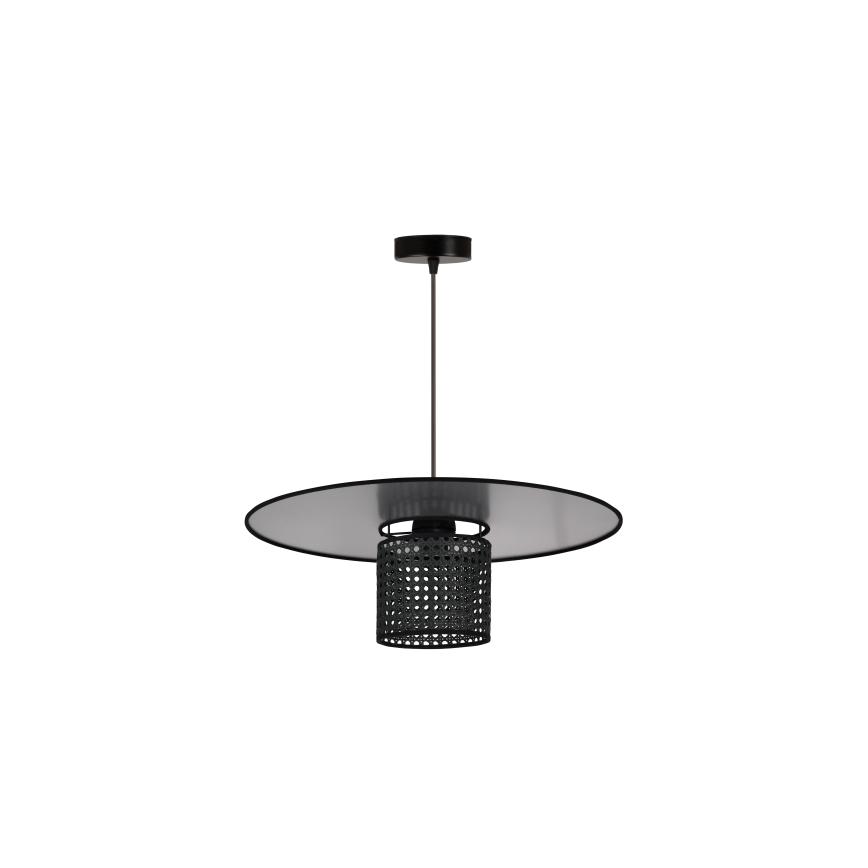 Duolla - Lustra ar auklu TOKYO RATTAN 1xE27/15W/230V d. 50 cm melna/sudraba