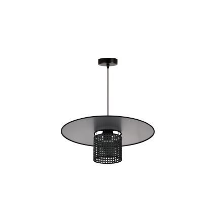 Duolla - Lustra ar auklu TOKYO RATTAN 1xE27/15W/230V d. 50 cm melna/sudraba