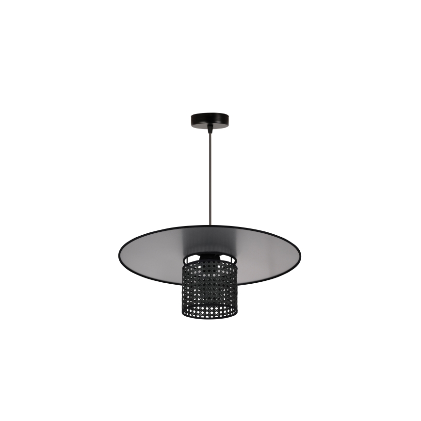 Duolla - Lustra ar auklu TOKYO RATTAN 1xE27/15W/230V d. 50 cm melna/sudraba