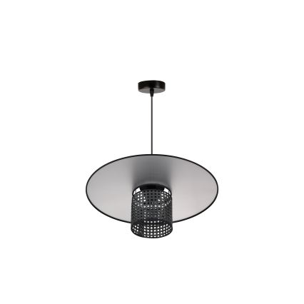Duolla - Lustra ar auklu TOKYO RATTAN 1xE27/15W/230V d. 50 cm melna/sudraba