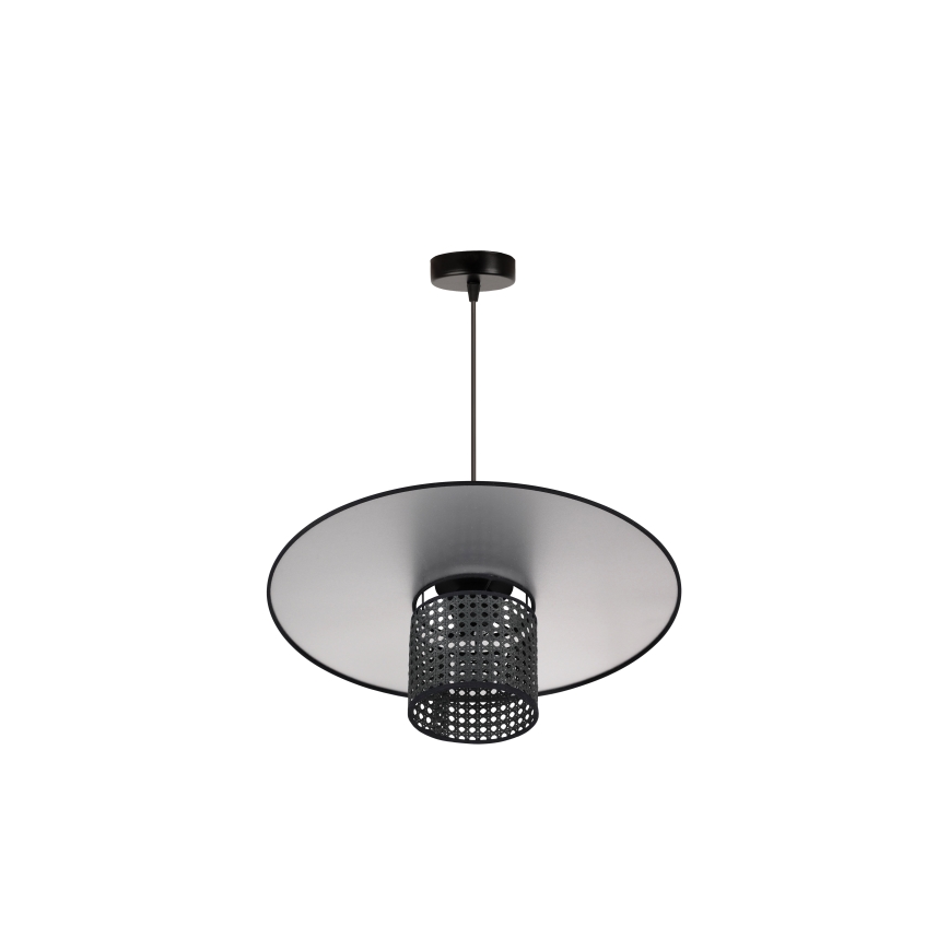Duolla - Lustra ar auklu TOKYO RATTAN 1xE27/15W/230V d. 50 cm melna/sudraba