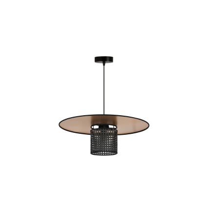 Duolla - Lustra ar auklu TOKYO RATTAN 1xE27/15W/230V d. 50 cm zelta/melna