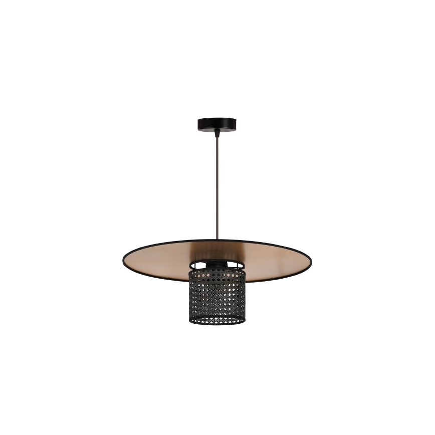 Duolla - Lustra ar auklu TOKYO RATTAN 1xE27/15W/230V d. 50 cm zelta/melna