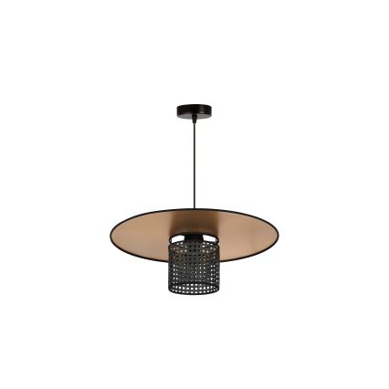 Duolla - Lustra ar auklu TOKYO RATTAN 1xE27/15W/230V d. 50 cm zelta/melna
