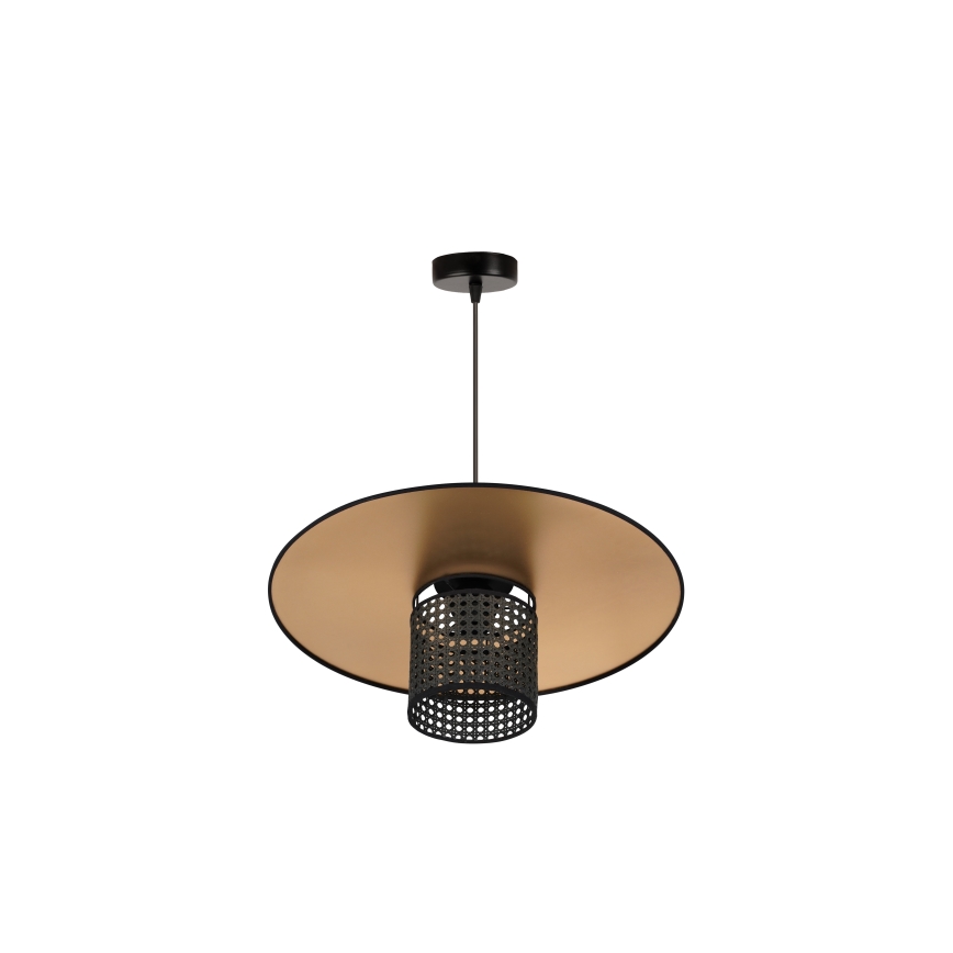 Duolla - Lustra ar auklu TOKYO RATTAN 1xE27/15W/230V d. 50 cm zelta/melna