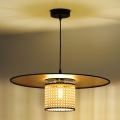 Duolla - Lustra ar auklu TOKYO RATTAN 1xE27/15W/230V d. 50 cm zelta/rotanga