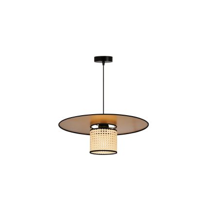 Duolla - Lustra ar auklu TOKYO RATTAN 1xE27/15W/230V d. 50 cm zelta/rotanga