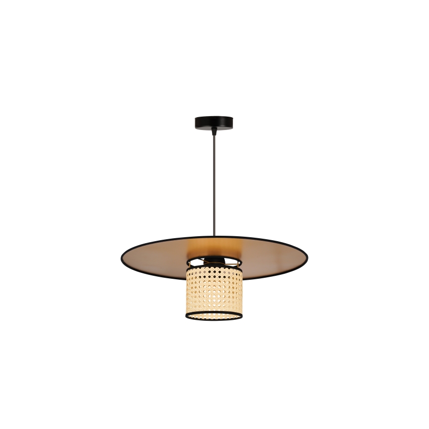 Duolla - Lustra ar auklu TOKYO RATTAN 1xE27/15W/230V d. 50 cm zelta/rotanga