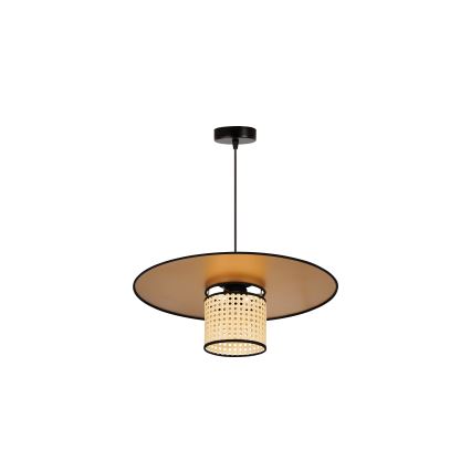 Duolla - Lustra ar auklu TOKYO RATTAN 1xE27/15W/230V d. 50 cm zelta/rotanga