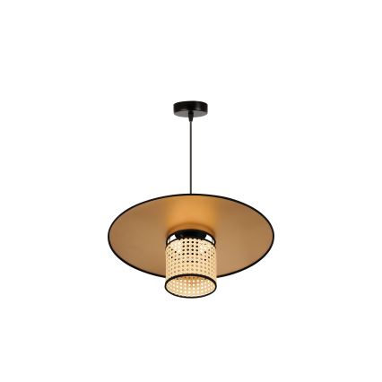 Duolla - Lustra ar auklu TOKYO RATTAN 1xE27/15W/230V d. 50 cm zelta/rotanga