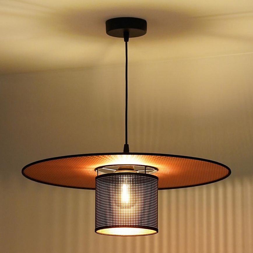 Duolla - Lustra ar auklu TOKYO SHINY 1xE27/15W/230V d. 50 cm melna/varš