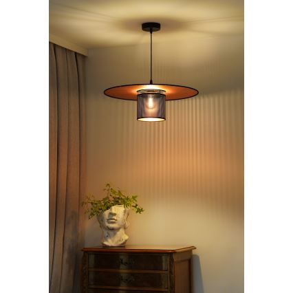 Duolla - Lustra ar auklu TOKYO SHINY 1xE27/15W/230V d. 50 cm melna/varš