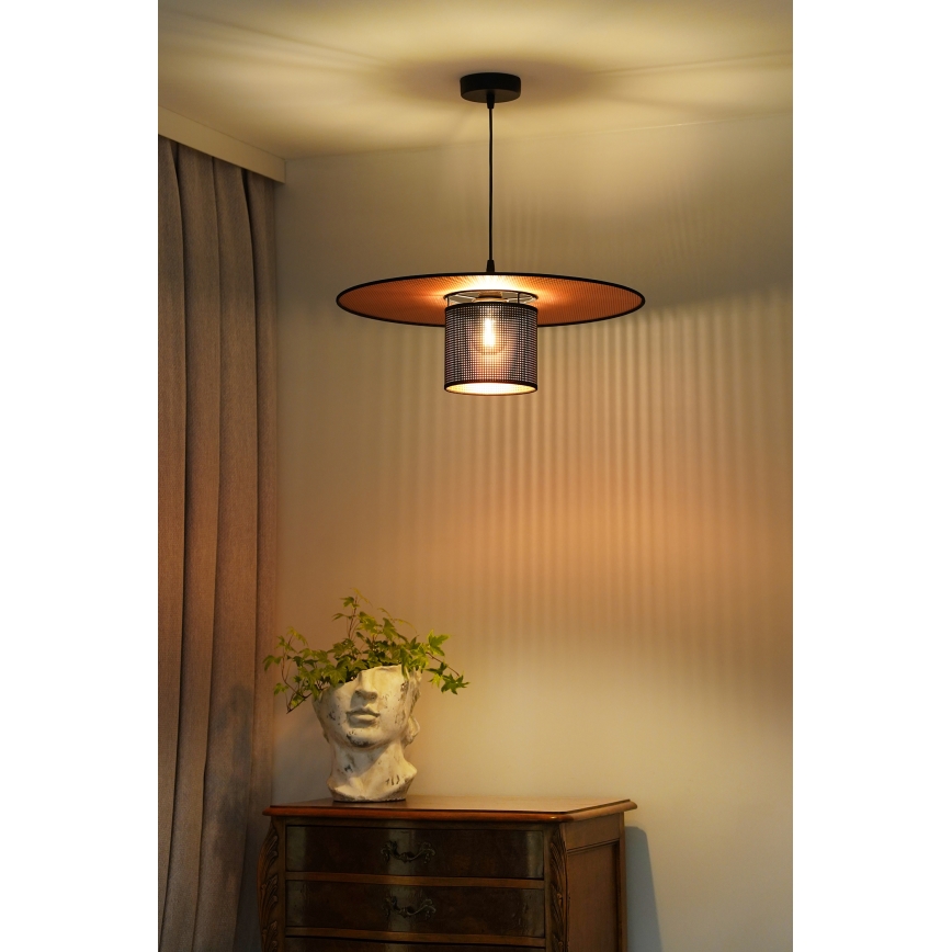 Duolla - Lustra ar auklu TOKYO SHINY 1xE27/15W/230V d. 50 cm melna/varš