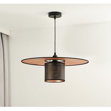 Duolla - Lustra ar auklu TOKYO SHINY 1xE27/15W/230V d. 50 cm melna/varš