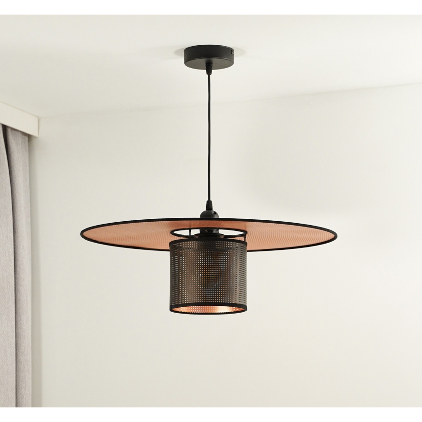 Duolla - Lustra ar auklu TOKYO SHINY 1xE27/15W/230V d. 50 cm melna/varš