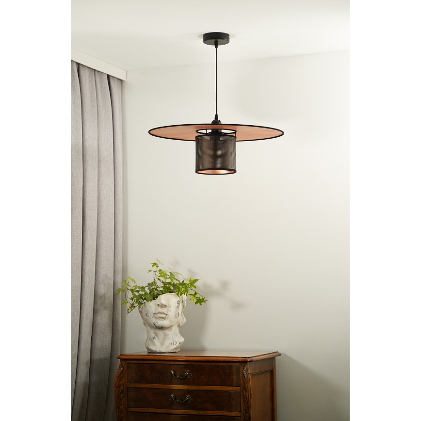 Duolla - Lustra ar auklu TOKYO SHINY 1xE27/15W/230V d. 50 cm melna/varš