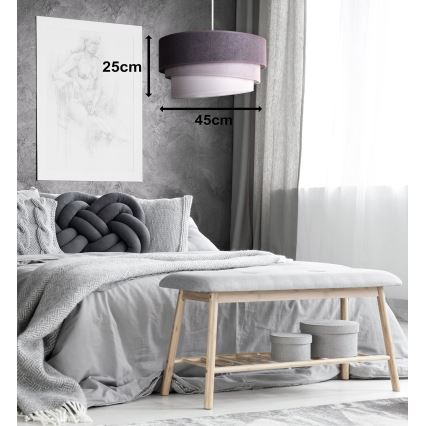 Duolla - Lustra ar auklu TRIO 1xE27/15W/230V d. 45 cm antracīta/pelēka/balta
