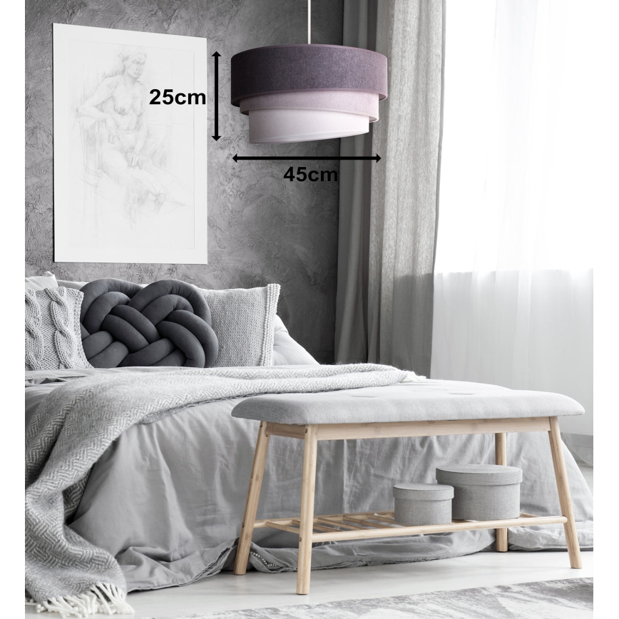 Duolla - Lustra ar auklu TRIO 1xE27/15W/230V d. 45 cm antracīta/pelēka/balta