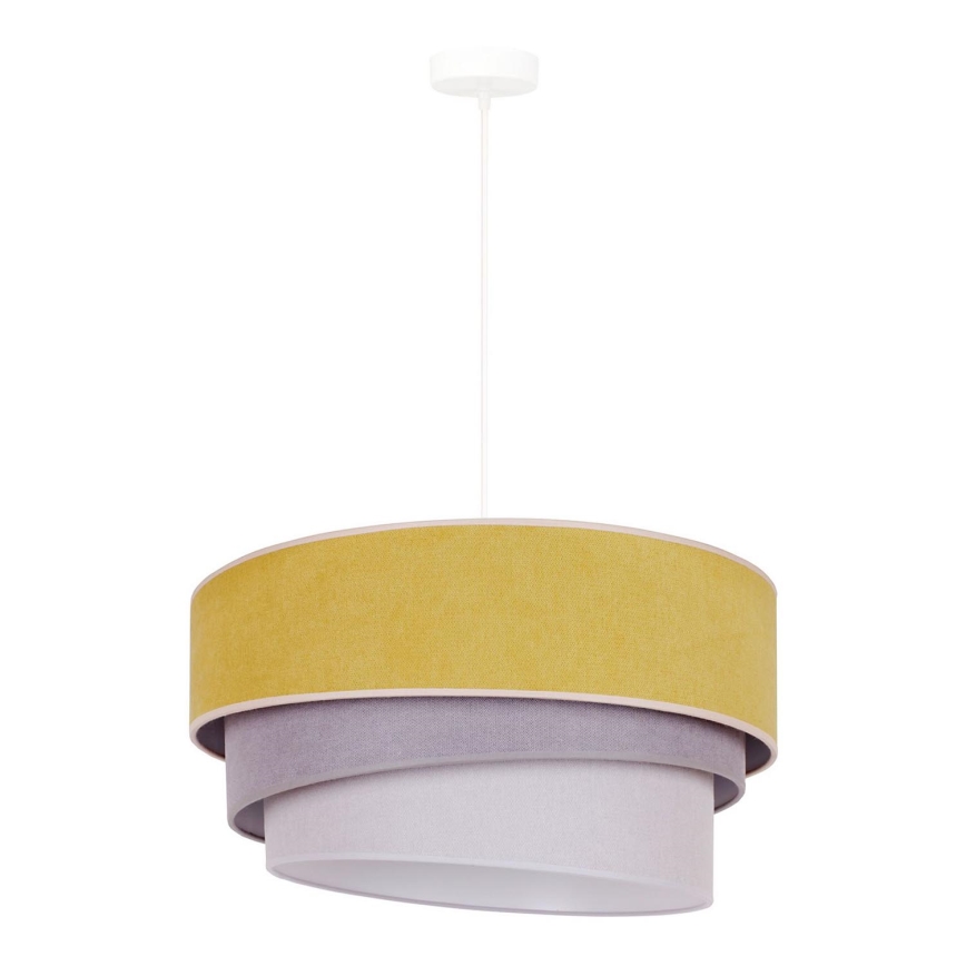 Duolla - Lustra ar auklu TRIO 1xE27/15W/230V d. 45 cm dzeltena/pelēka/balta