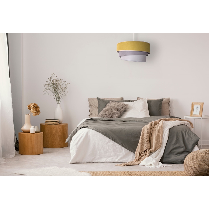 Duolla - Lustra ar auklu TRIO 1xE27/15W/230V d. 45 cm dzeltena/pelēka/balta
